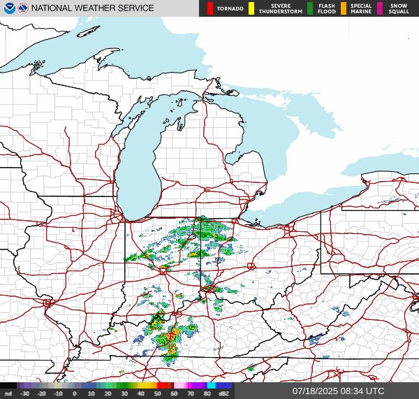 Weather radar map